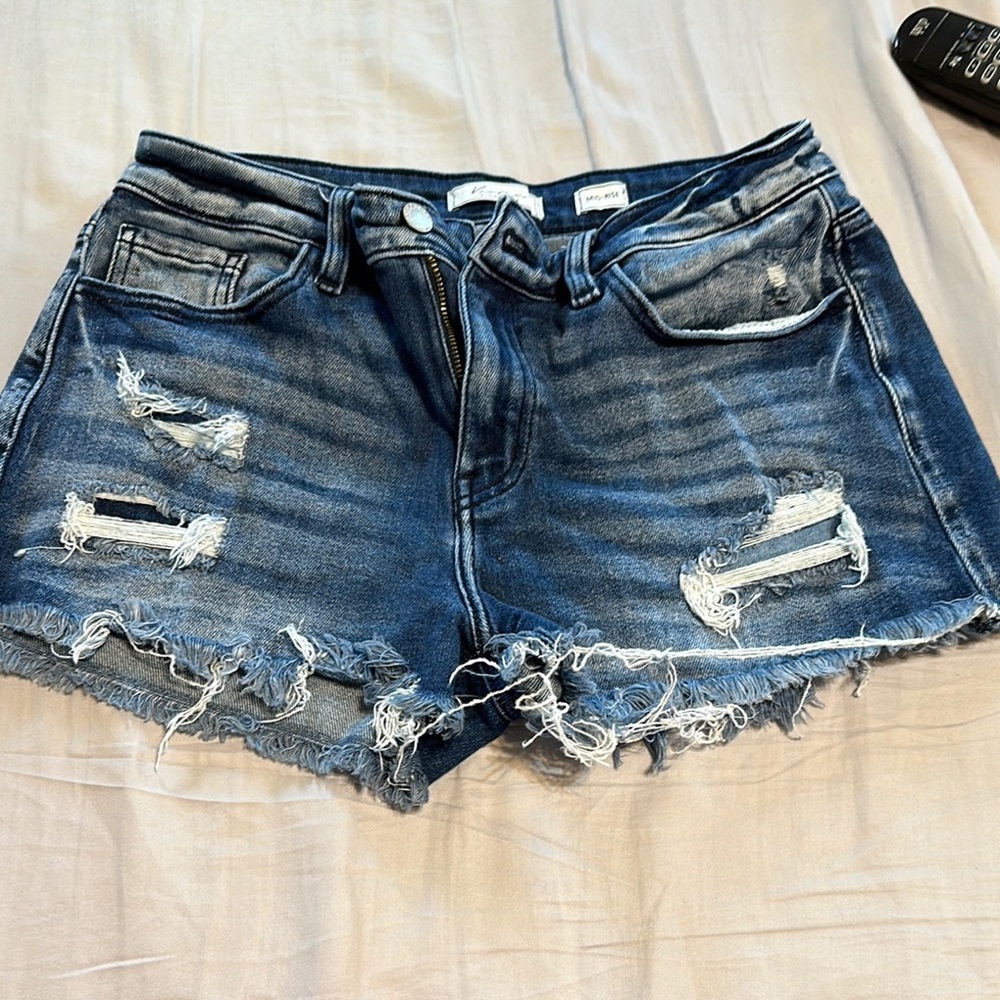 KanCan Blue Distressed Jean Shorts